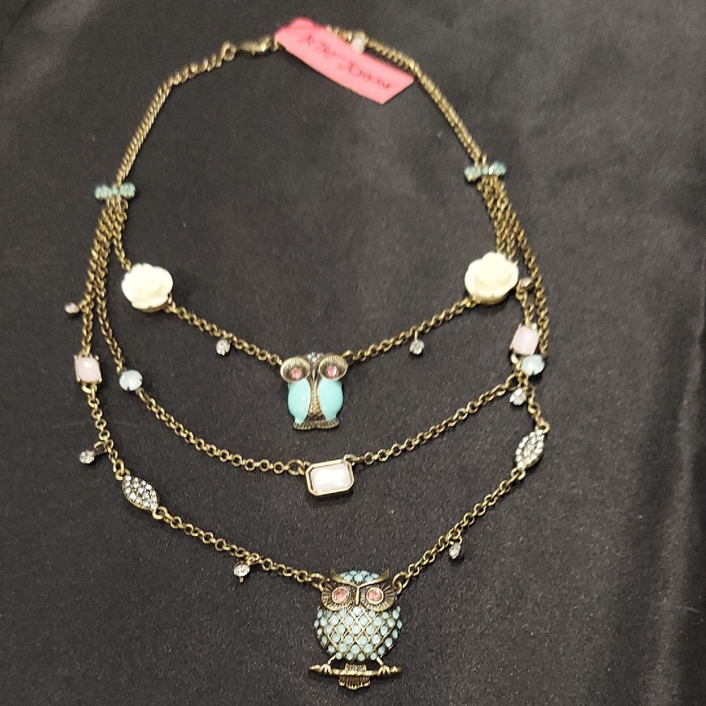 Betsey Johnson OWL LAYERED NECKLACE